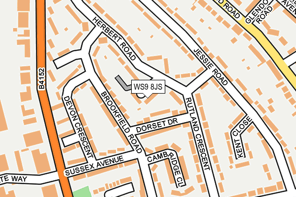 WS9 8JS map - OS OpenMap – Local (Ordnance Survey)