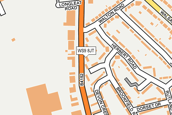 WS9 8JT map - OS OpenMap – Local (Ordnance Survey)