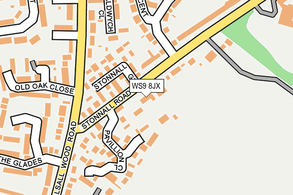 WS9 8JX map - OS OpenMap – Local (Ordnance Survey)