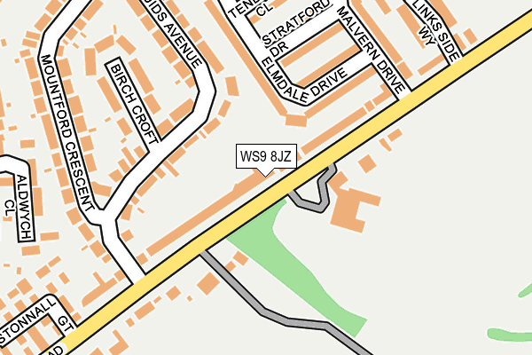 WS9 8JZ map - OS OpenMap – Local (Ordnance Survey)