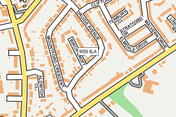 WS9 8LA map - OS OpenMap – Local (Ordnance Survey)