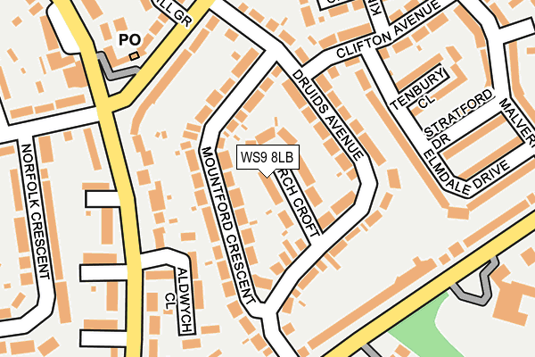 WS9 8LB map - OS OpenMap – Local (Ordnance Survey)