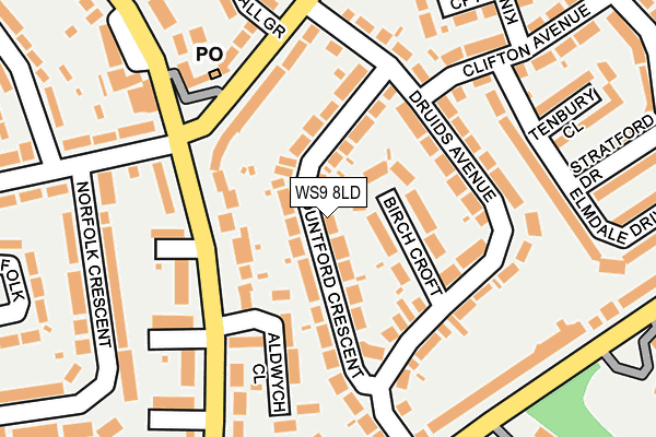 WS9 8LD map - OS OpenMap – Local (Ordnance Survey)