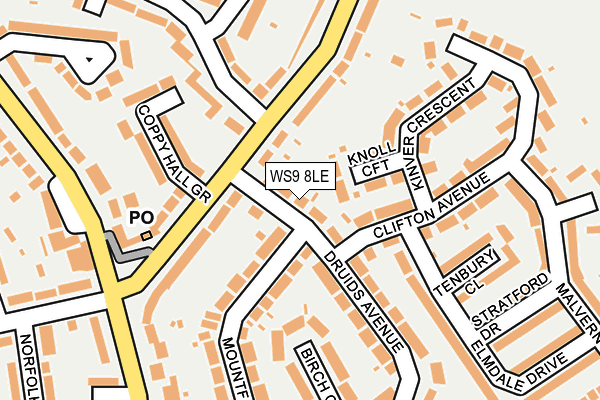 WS9 8LE map - OS OpenMap – Local (Ordnance Survey)