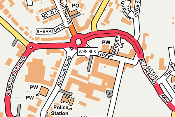 WS9 8LX map - OS OpenMap – Local (Ordnance Survey)