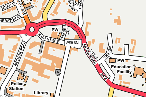 WS9 8NL map - OS OpenMap – Local (Ordnance Survey)