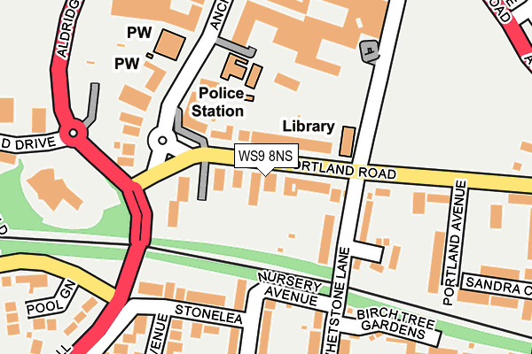WS9 8NS map - OS OpenMap – Local (Ordnance Survey)