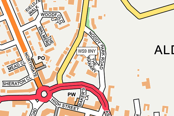 WS9 8NY map - OS OpenMap – Local (Ordnance Survey)