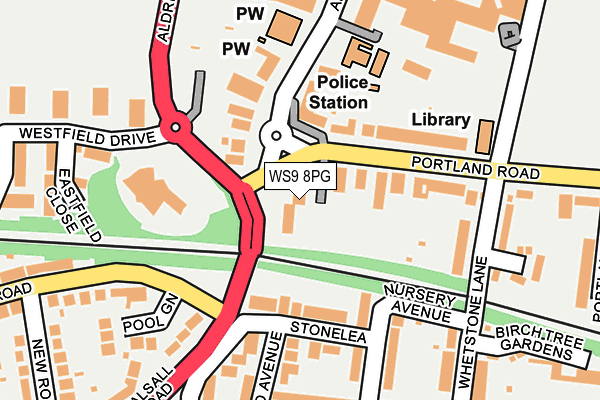 WS9 8PG map - OS OpenMap – Local (Ordnance Survey)