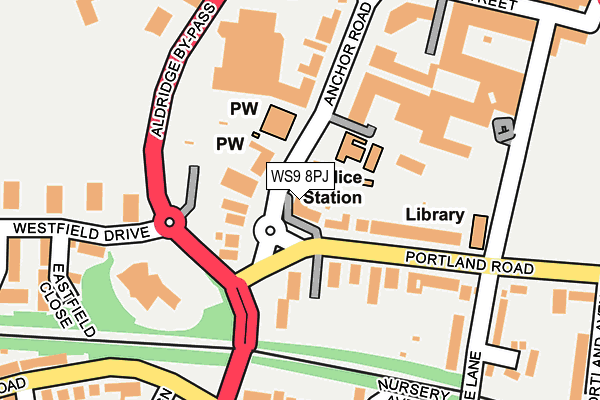 WS9 8PJ map - OS OpenMap – Local (Ordnance Survey)