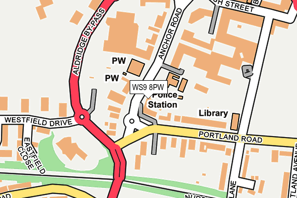 WS9 8PW map - OS OpenMap – Local (Ordnance Survey)