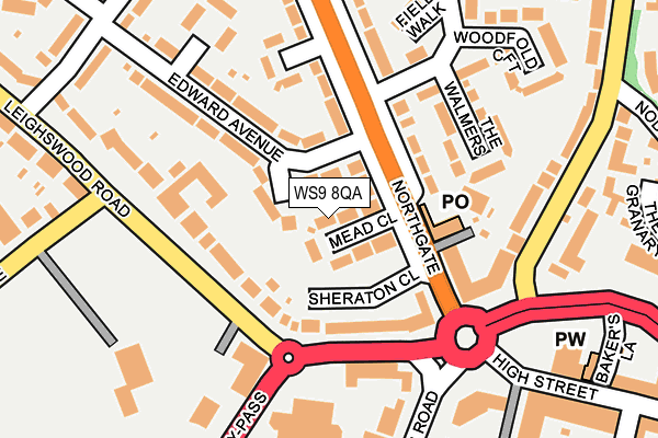 WS9 8QA map - OS OpenMap – Local (Ordnance Survey)