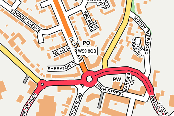 WS9 8QB map - OS OpenMap – Local (Ordnance Survey)