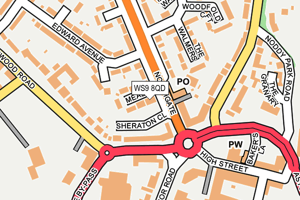 WS9 8QD map - OS OpenMap – Local (Ordnance Survey)
