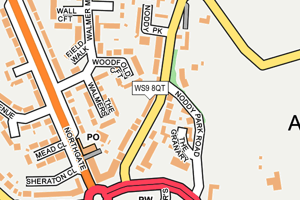 WS9 8QT map - OS OpenMap – Local (Ordnance Survey)
