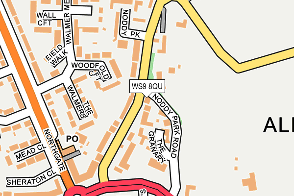 WS9 8QU map - OS OpenMap – Local (Ordnance Survey)