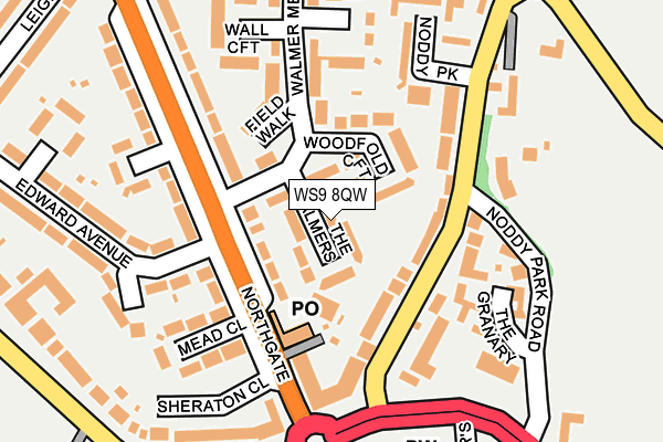 WS9 8QW map - OS OpenMap – Local (Ordnance Survey)