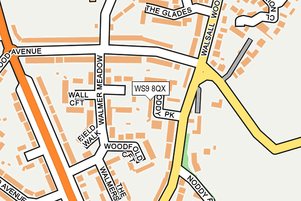 WS9 8QX map - OS OpenMap – Local (Ordnance Survey)