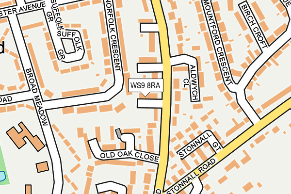 WS9 8RA map - OS OpenMap – Local (Ordnance Survey)