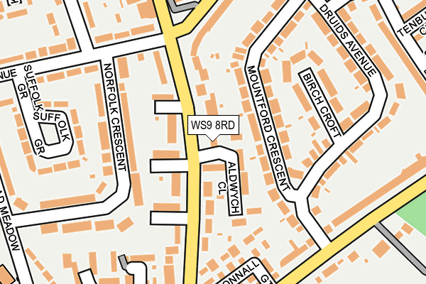 WS9 8RD map - OS OpenMap – Local (Ordnance Survey)