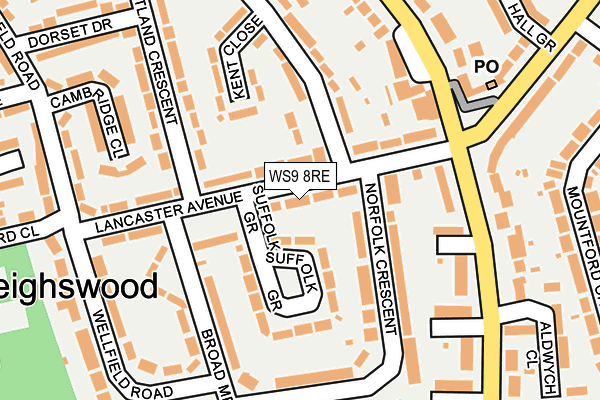 WS9 8RE map - OS OpenMap – Local (Ordnance Survey)