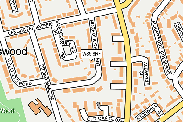 WS9 8RF map - OS OpenMap – Local (Ordnance Survey)
