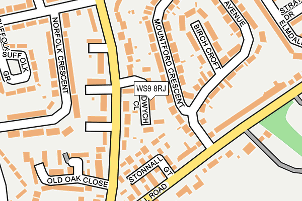 WS9 8RJ map - OS OpenMap – Local (Ordnance Survey)