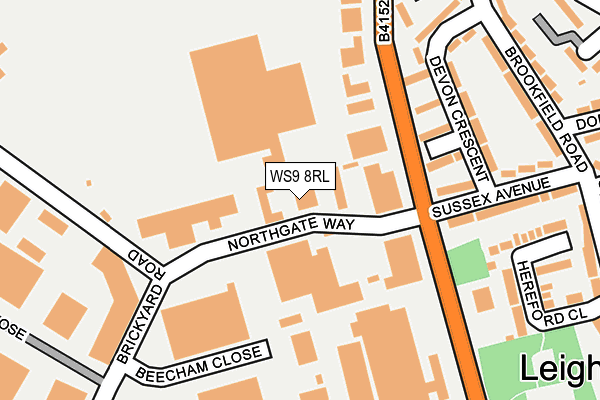 WS9 8RL map - OS OpenMap – Local (Ordnance Survey)