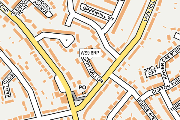 WS9 8RP map - OS OpenMap – Local (Ordnance Survey)
