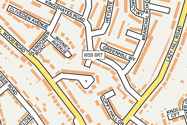 WS9 8RT map - OS OpenMap – Local (Ordnance Survey)