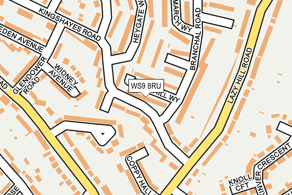 WS9 8RU map - OS OpenMap – Local (Ordnance Survey)