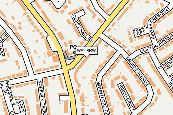 WS9 8RW map - OS OpenMap – Local (Ordnance Survey)