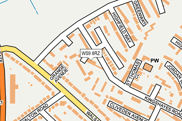 WS9 8RZ map - OS OpenMap – Local (Ordnance Survey)
