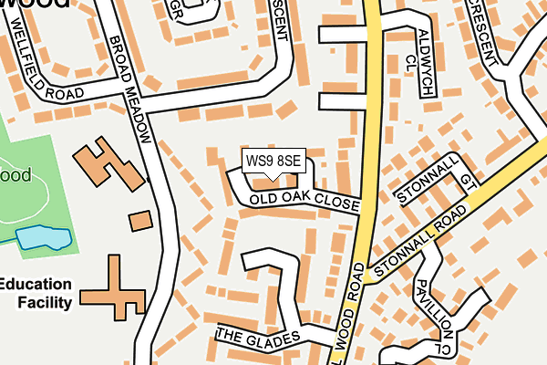 WS9 8SE map - OS OpenMap – Local (Ordnance Survey)