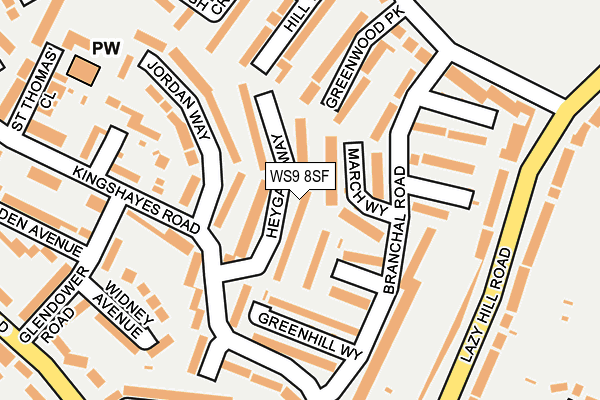 WS9 8SF map - OS OpenMap – Local (Ordnance Survey)