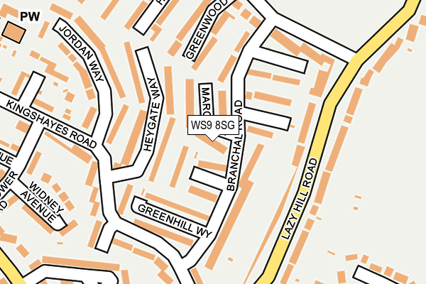 WS9 8SG map - OS OpenMap – Local (Ordnance Survey)