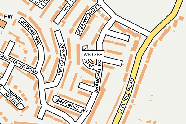 WS9 8SH map - OS OpenMap – Local (Ordnance Survey)