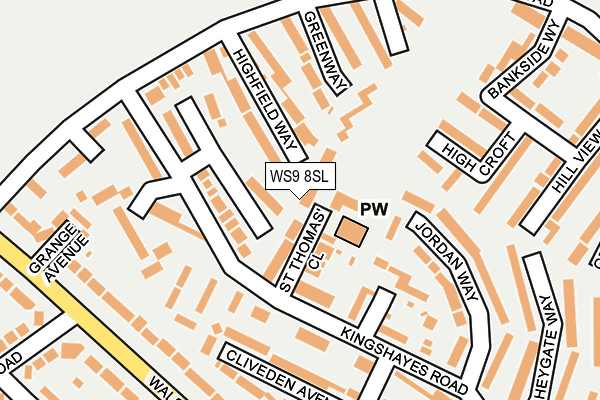 WS9 8SL map - OS OpenMap – Local (Ordnance Survey)