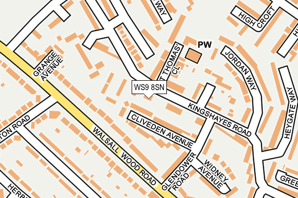 WS9 8SN map - OS OpenMap – Local (Ordnance Survey)