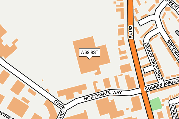 WS9 8ST map - OS OpenMap – Local (Ordnance Survey)