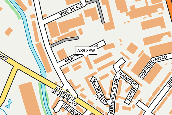 WS9 8SW map - OS OpenMap – Local (Ordnance Survey)