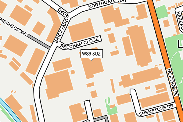 WS9 8UZ map - OS OpenMap – Local (Ordnance Survey)