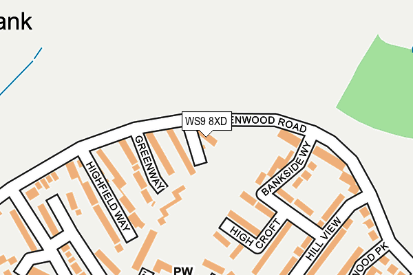 WS9 8XD map - OS OpenMap – Local (Ordnance Survey)
