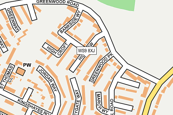 WS9 8XJ map - OS OpenMap – Local (Ordnance Survey)