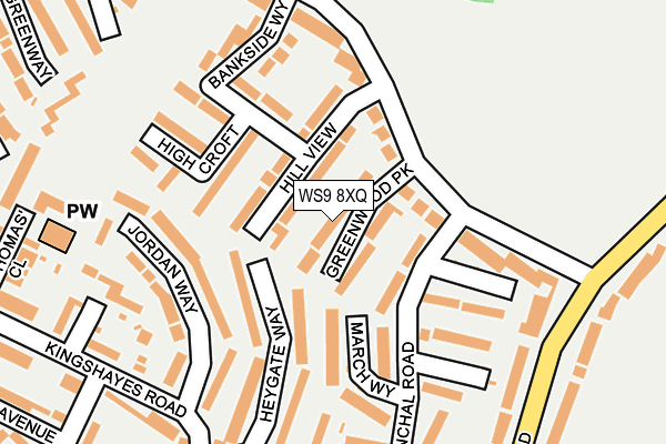 WS9 8XQ map - OS OpenMap – Local (Ordnance Survey)