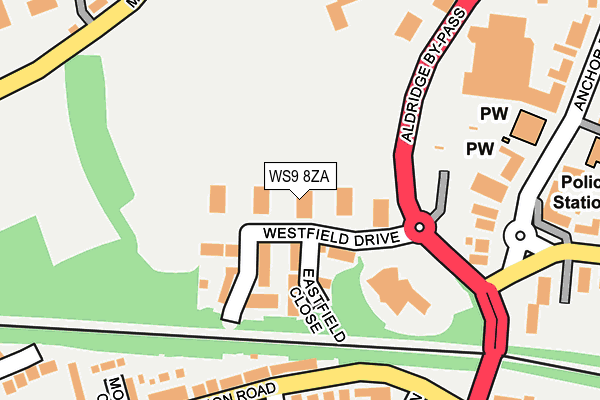 WS9 8ZA map - OS OpenMap – Local (Ordnance Survey)