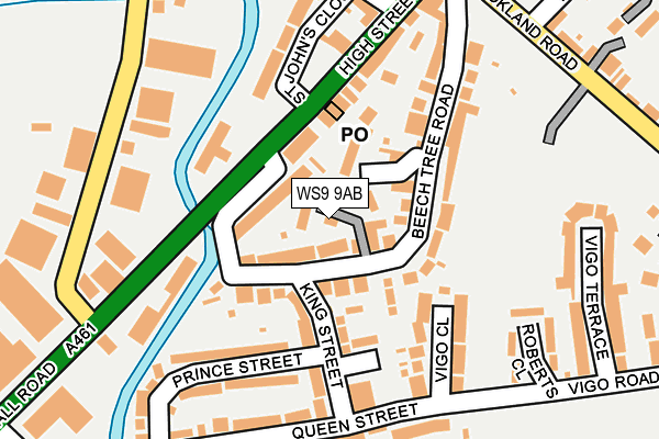 WS9 9AB map - OS OpenMap – Local (Ordnance Survey)