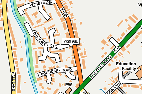 WS9 9BL map - OS OpenMap – Local (Ordnance Survey)