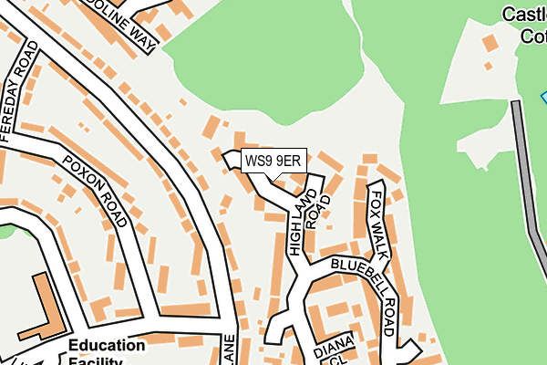WS9 9ER map - OS OpenMap – Local (Ordnance Survey)