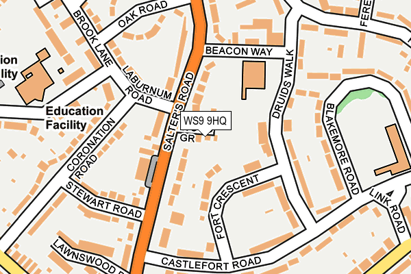 WS9 9HQ map - OS OpenMap – Local (Ordnance Survey)